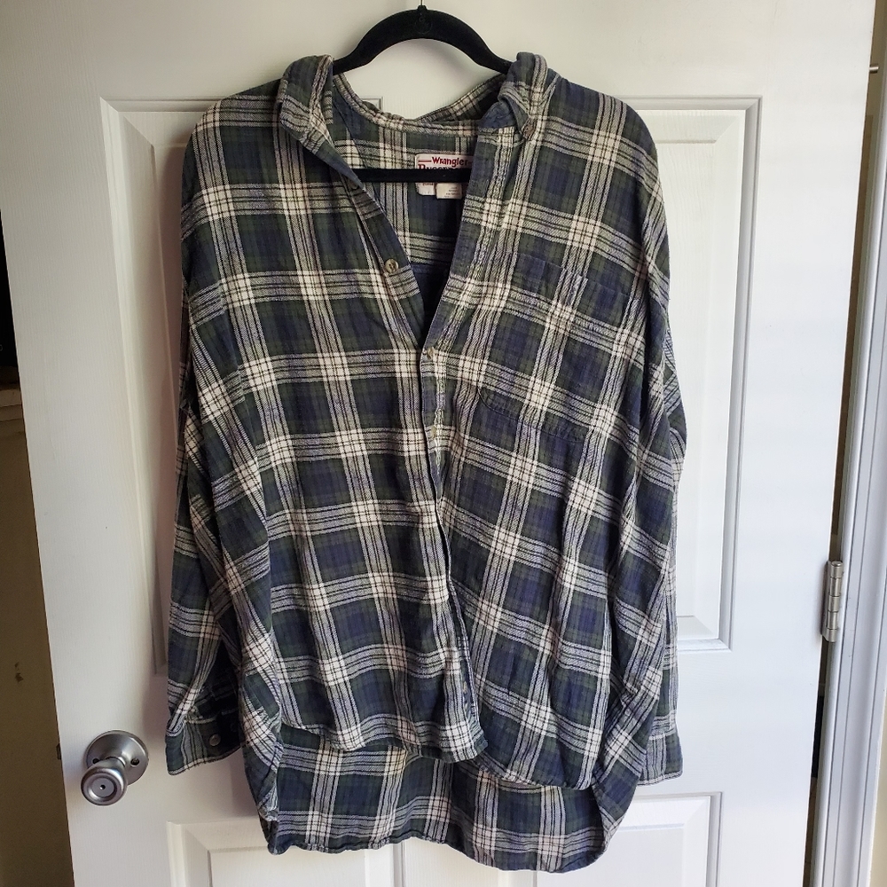 Blue and Green Oversized Flannel